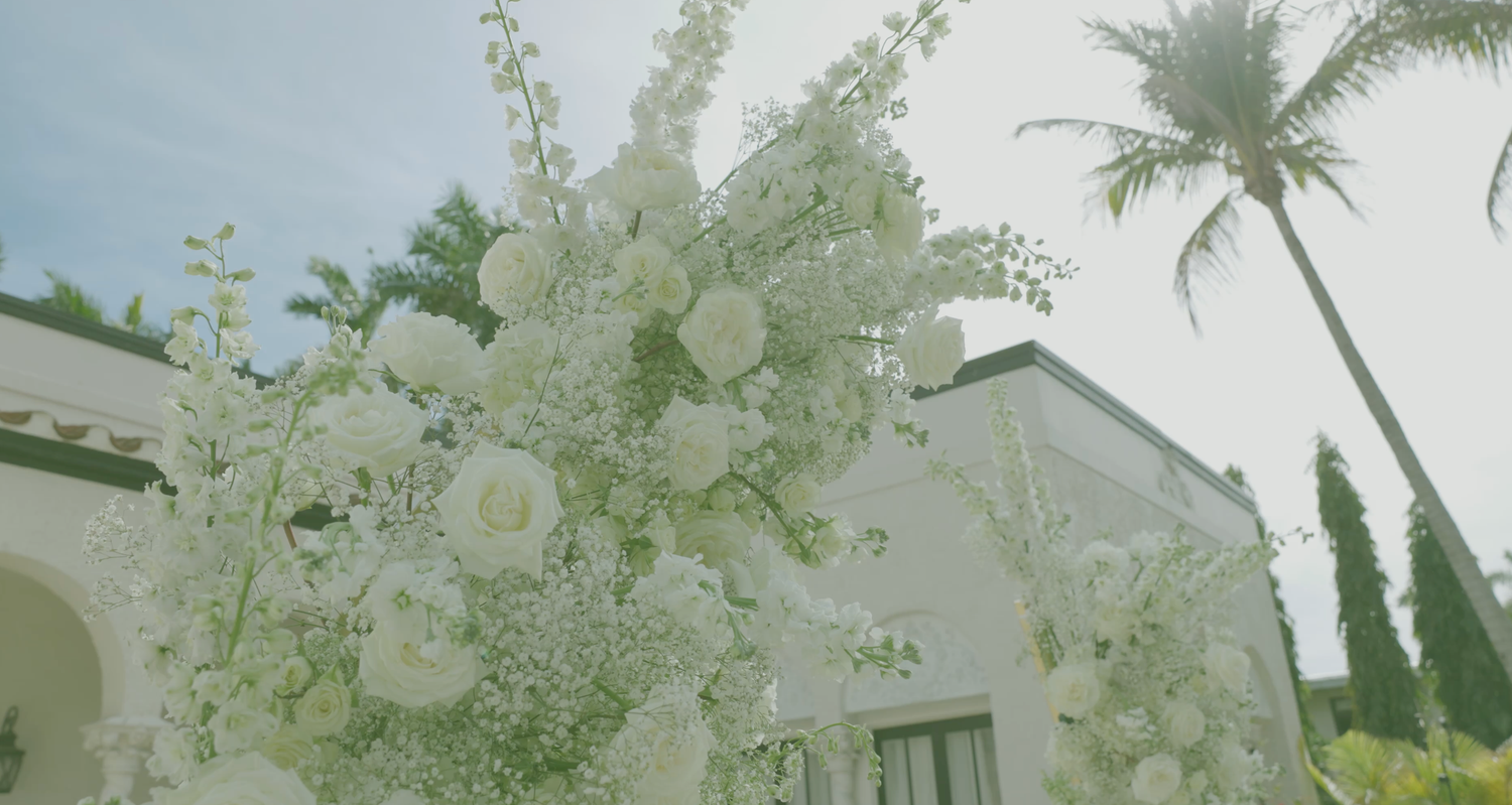White wedding florals